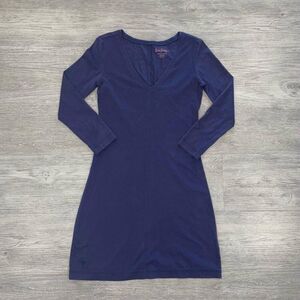 Lilly Pulitzer Juliet Women’s XXS 2XS Dress Pima V-Neck 3/4 Sleeve Navy Preppy